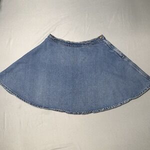 American Apparel Denim Circle Skirt Large Jean Feminine Made In USA Western